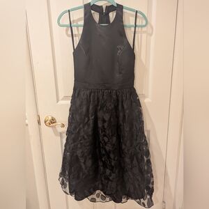 CeCe Black Formal Dress with Textured Skirt